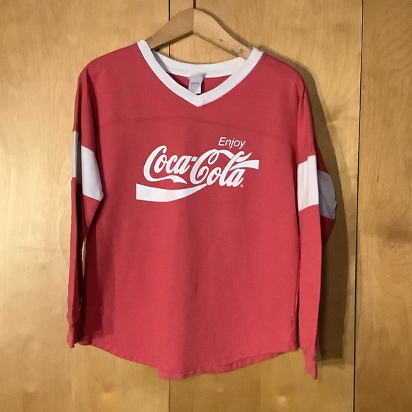 Coca Cola Tops - Coca-Cola red and white crew neck sweatshirt, size large